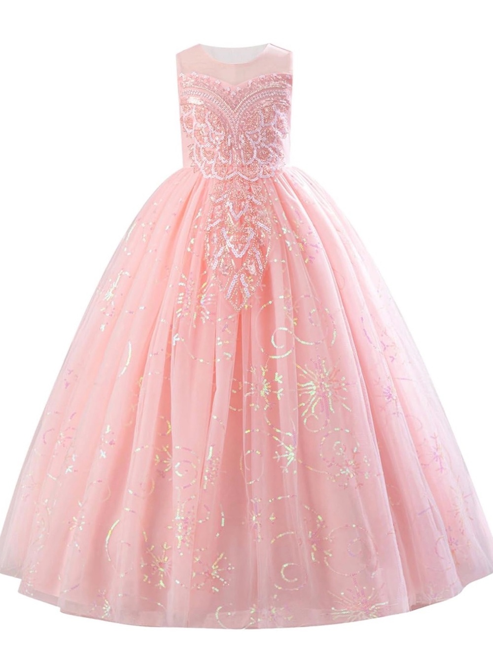 Sparkle Pink Tulle Ball Gown Dress for Kids